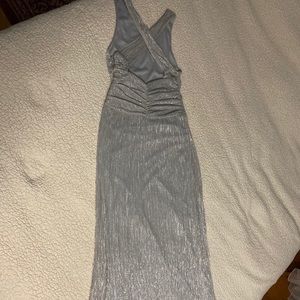 Pleated criss cross maxi gown